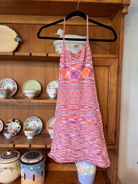 Gimaguas Dresses & Skirts - Gimaguas 100% cotton mini halter dress Pink Orange Multicolor Halter Knit Dress